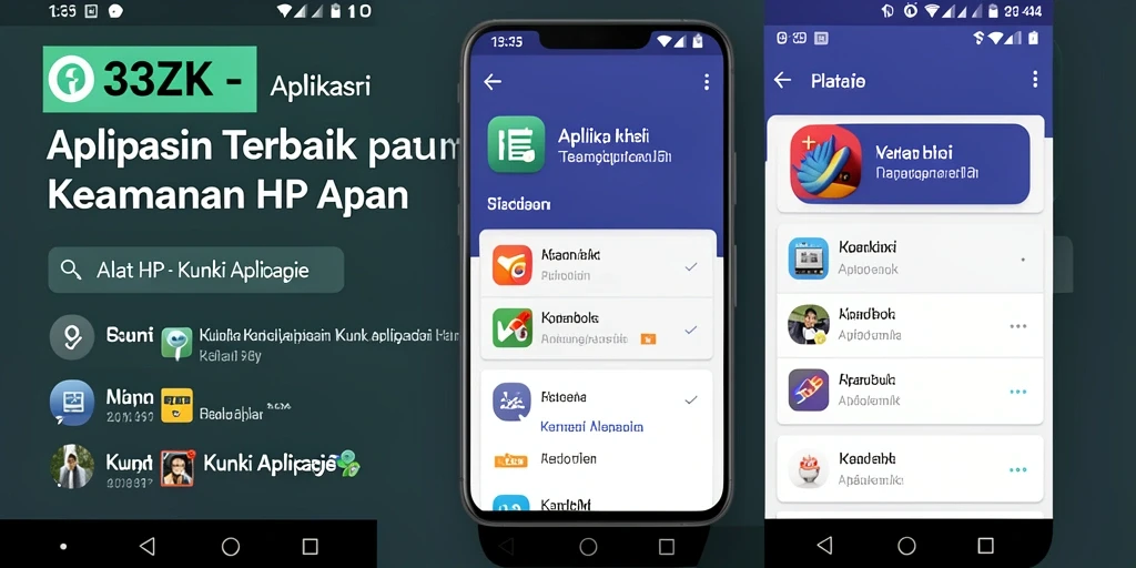 Tampilan antarmuka sederhana aplikasi Kunci Aplikasi 33ZK.