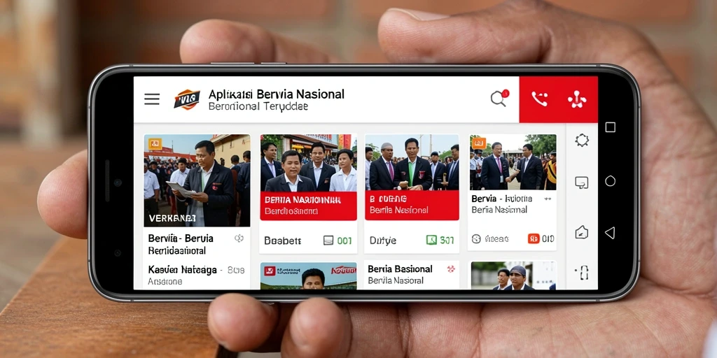 Antarmuka aplikasi D06 menampilkan berita nasional terbaru dan terpopuler.