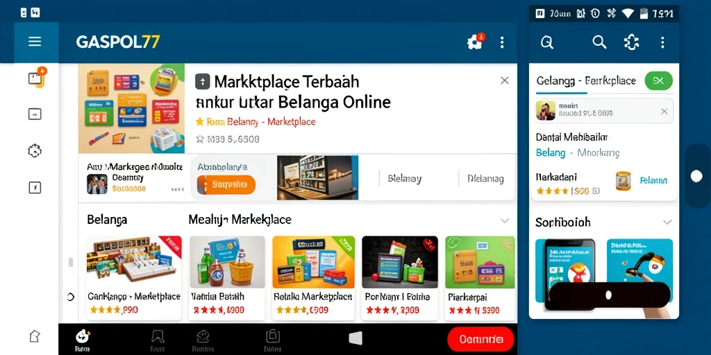 Tampilan antarmuka aplikasi GASPOL77 yang modern dan user-friendly.