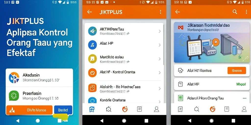Antarmuka intuitif aplikasi Kontrol Orang Tua JKTPLUS.