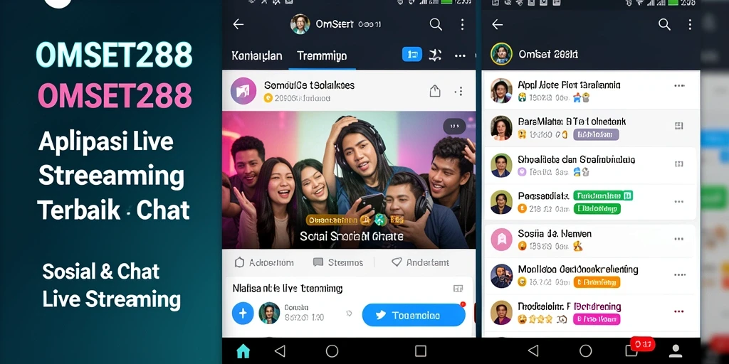 Antarmuka aplikasi OMSET288 untuk pengalaman Live Streaming yang menarik.