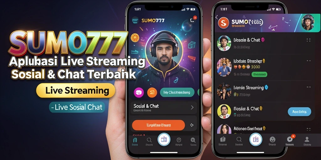 Antarmuka aplikasi SUMO777 untuk Live Streaming yang menarik dan interaktif.